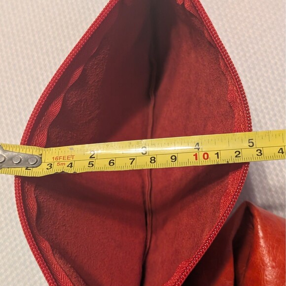 Sabina New York Red Leather Shoulder Bag Designer Purse & Wristlet  Mag Closure - Picture 12 of 12